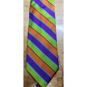 Carrot & Gibbs Mens Multicolor Repp Tie Boulder CO 4"x58" 100% Silk Bold Colors